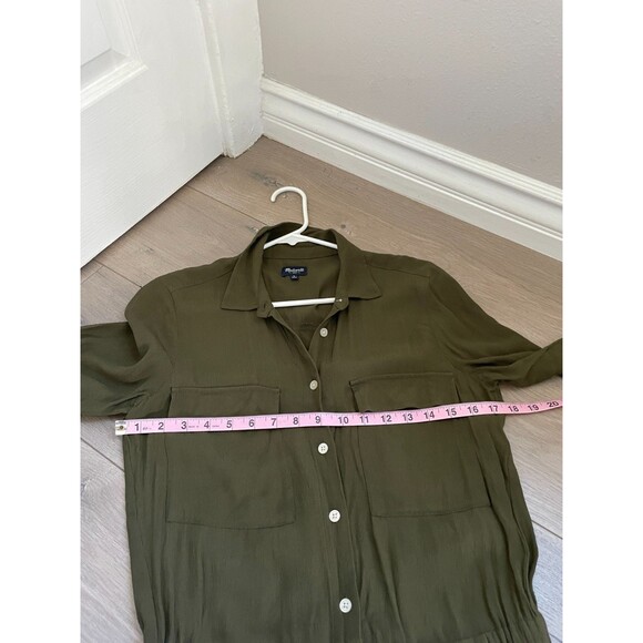 Madewell Women's Small Green Jumpsuit Pull On Long Sleeve Green Olive Viscose - Picture 5 of 7